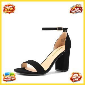 Chunky Block Heel Ankle Strap Sandals Elegant Wedding Party Date Wear